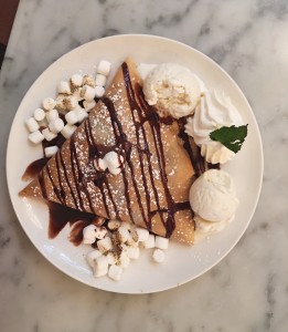 Sweet paris crepes s'mores crepe and dulce de leche crepe best crepes in houston with nutella and marshmallows