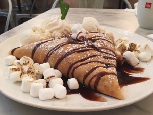 Sweet paris crepes s'mores crepe and dulce de leche crepe best crepes in houston with nutella and marshmallows