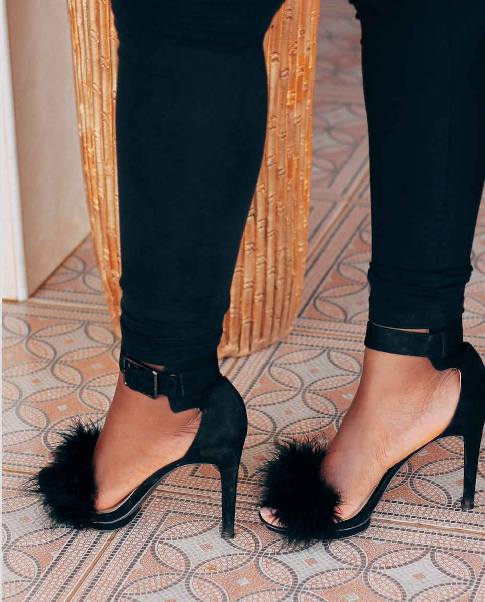 diy how to make faux fur strappy heeled sandals TOPSHOP Pink Rabbit Faux-Fur Fluffy Sandals, kim kardashian fur shoes, how to make pretty shoes, lifestyle blogger, houston blogger, ugandan blogger, fashion blogger