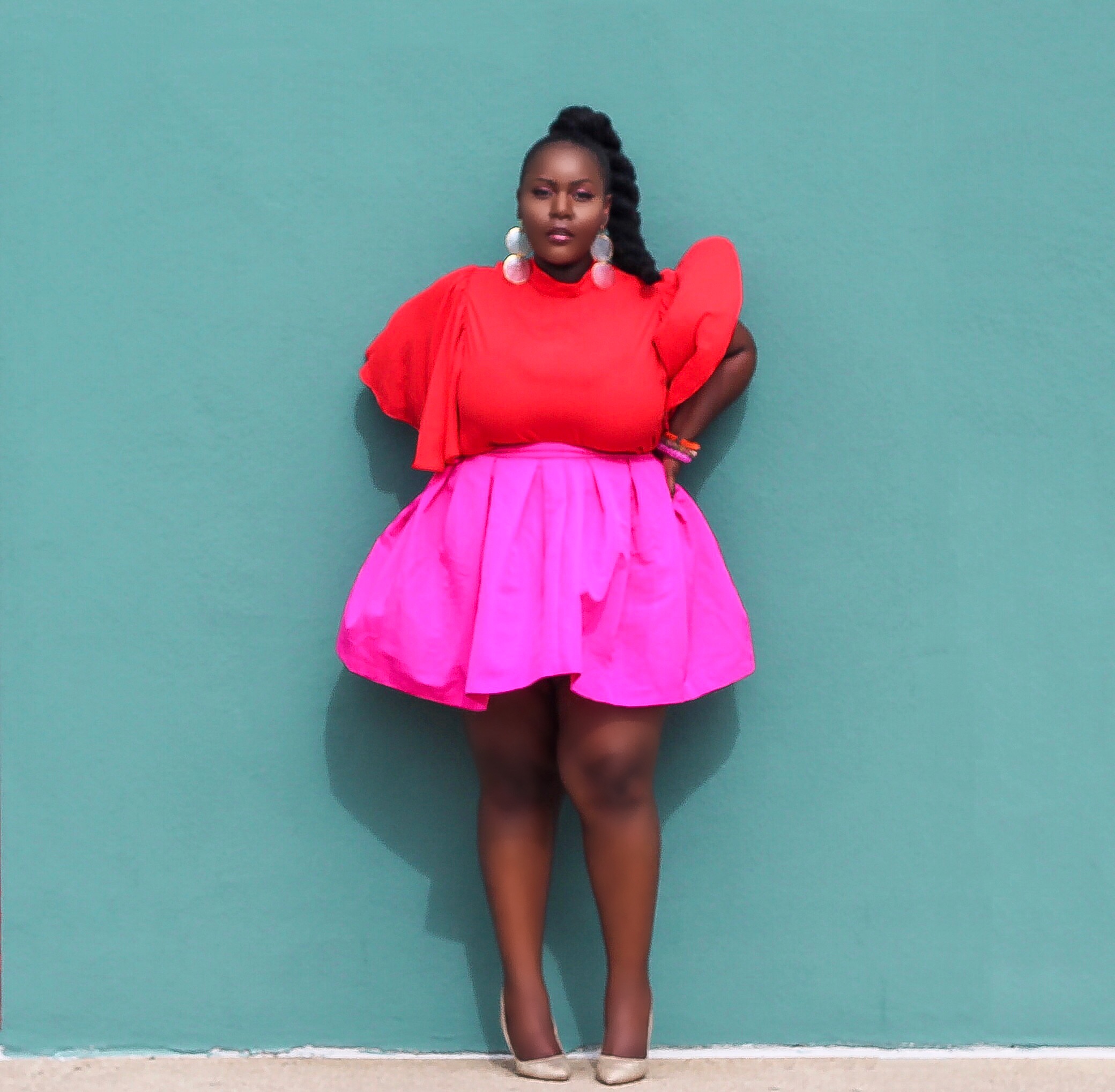plus size fashion blogs 2017, beautiful curvy girls, how to fill the eye brow of a dark skin, beautiful plus size dark skin girls, plus size black bloggers, clothes for curvy girls, curvy girl fashion clothing, plus blog, plus size fashion tips, plus size women blog, curvy women fashion, plus blog, curvy girl fashion blog, style plus curves, plus size fashion instagram, curvy girl blog, bbw blog, plus size street fashion, plus size beauty blog, plus size fashion ideas, curvy girl summer outfits, plus size fashion magazine, plus fashion bloggers, zara, Rosie the riveter shirt; Emilia embroidered beaded clutch; Vince Camuto heels; Lula shell drop earrings; Aldo Galigossi sunnies