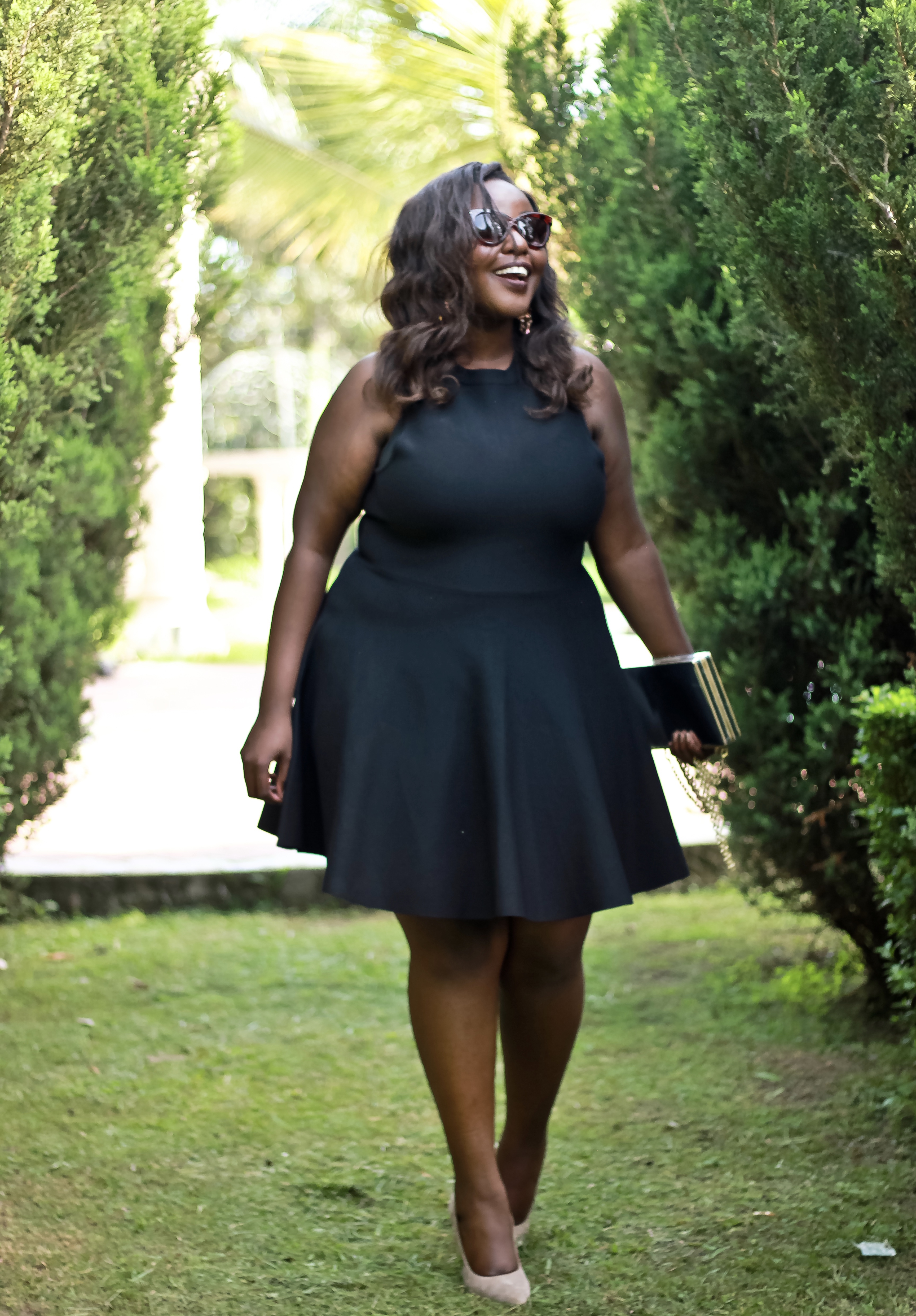 little black dress, introvert tips, tricks, preppy plus size fashion blogs 2017, beautiful curvy girls, how to fill the eye brow of a dark skin, beautiful plus size dark skin girls, plus size black bloggers, clothes for curvy girls, curvy girl fashion clothing, plus blog, plus size fashion tips, plus size women blog, curvy women fashion, plus blog, curvy girl fashion blog, style plus curves, plus size fashion instagram, curvy girl blog, bbw blog, plus size street fashion, plus size beauty blog, plus size fashion ideas, curvy girl summer outfits, plus size fashion magazine, plus fashion bloggers, zara, Rosie the riveter shirt; Emilia embroidered beaded clutch; Vince Camuto heels; Lula shell drop earrings; Aldo Galigossi sunnies,